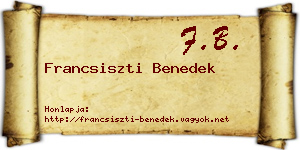 Francsiszti Benedek névjegykártya